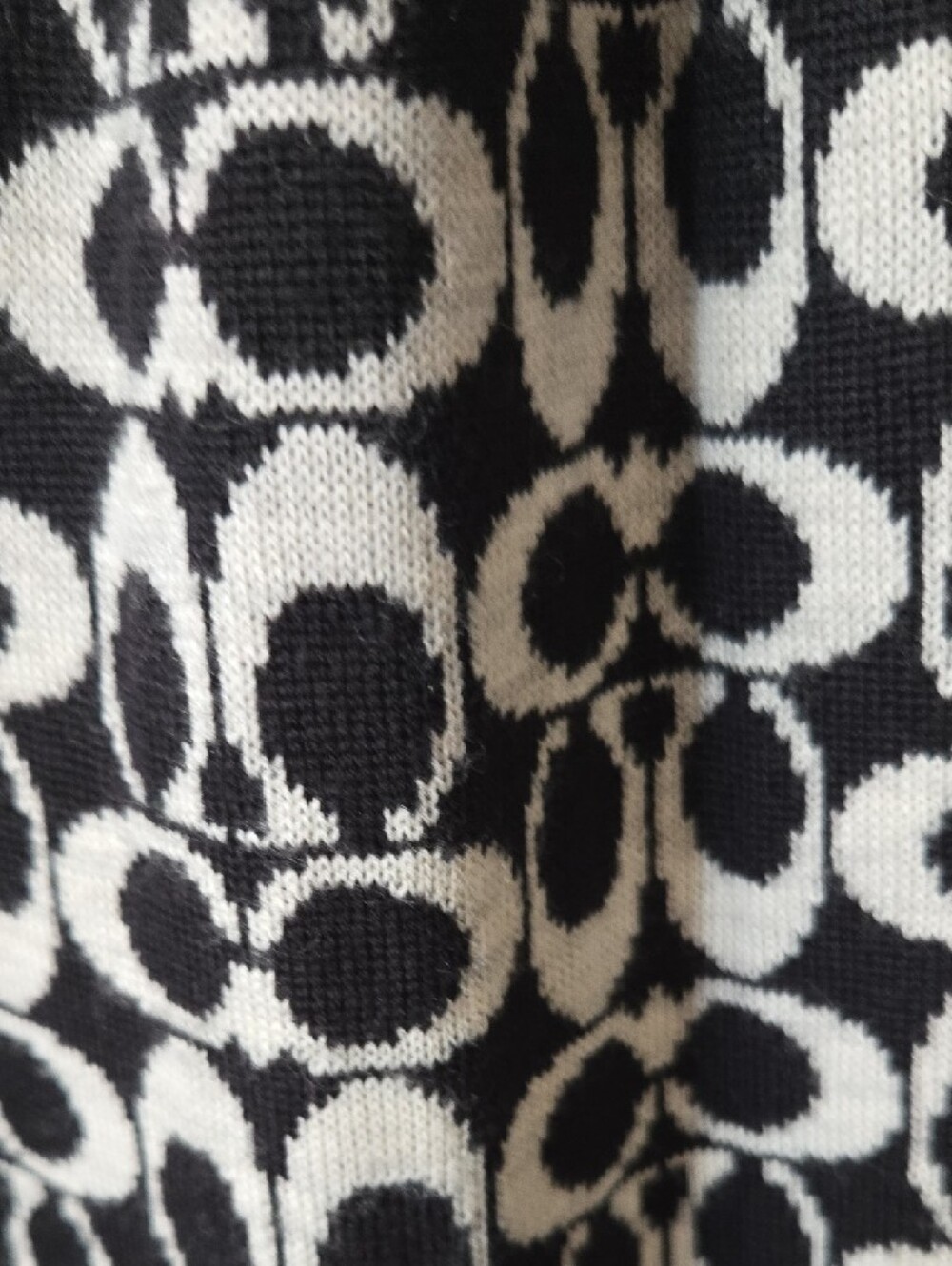 Coach Knit Jacket Scarf - Black & White Reversible - Picture 3 of 4